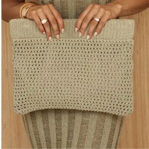 JLUXLABEL Knit Clutch, Light Beige